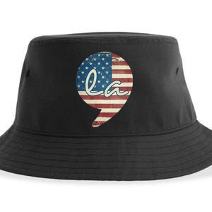 Comma La Funny Kamala Harris Usa Flag Sustainable Bucket Hat