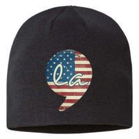 Comma La Funny Kamala Harris Usa Flag Sustainable Beanie