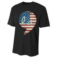 Comma La Funny Kamala Harris Usa Flag Performance Sprint T-Shirt