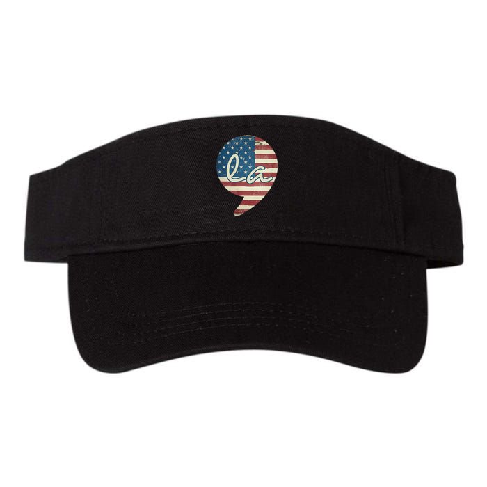 Comma La Funny Kamala Harris Usa Flag Valucap Bio-Washed Visor