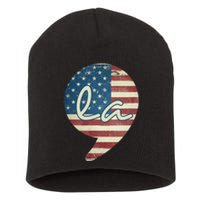 Comma La Funny Kamala Harris Usa Flag Short Acrylic Beanie