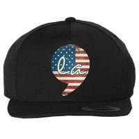 Comma La Funny Kamala Harris Usa Flag Wool Snapback Cap