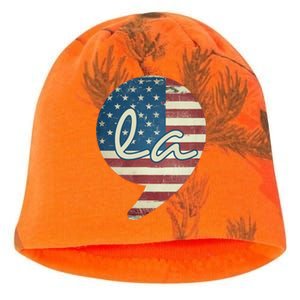 Comma La Funny Kamala Harris Usa Flag Kati - Camo Knit Beanie