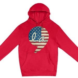 Comma La Funny Kamala Harris Usa Flag Premium Pullover Hoodie