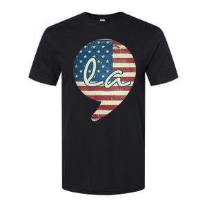 Comma La Funny Kamala Harris Usa Flag Softstyle CVC T-Shirt