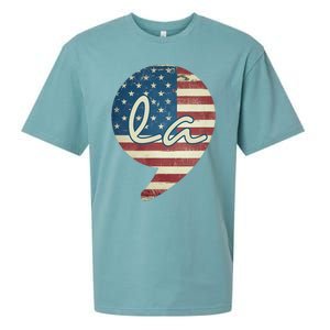 Comma La Funny Kamala Harris Usa Flag Sueded Cloud Jersey T-Shirt