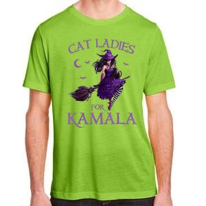 Cat Ladies For Kamala Harris 2024 Witches Harris Halloween Adult ChromaSoft Performance T-Shirt