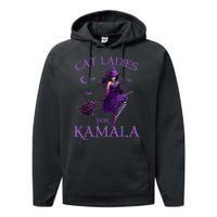 Cat Ladies For Kamala Harris 2024 Witches Harris Halloween Performance Fleece Hoodie