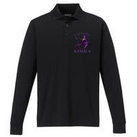 Cat Ladies For Kamala Harris 2024 Witches Harris Halloween Performance Long Sleeve Polo