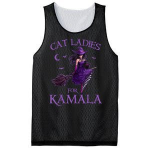 Cat Ladies For Kamala Harris 2024 Witches Harris Halloween Mesh Reversible Basketball Jersey Tank