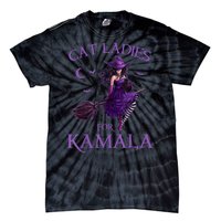 Cat Ladies For Kamala Harris 2024 Witches Harris Halloween Tie-Dye T-Shirt