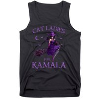 Cat Ladies For Kamala Harris 2024 Witches Harris Halloween Tank Top