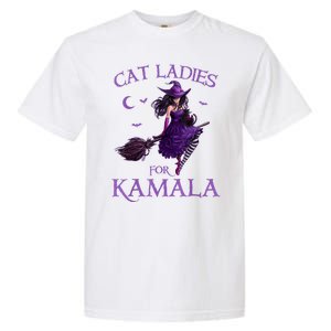 Cat Ladies For Kamala Harris 2024 Witches Harris Halloween Garment-Dyed Heavyweight T-Shirt