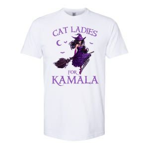 Cat Ladies For Kamala Harris 2024 Witches Harris Halloween Softstyle CVC T-Shirt