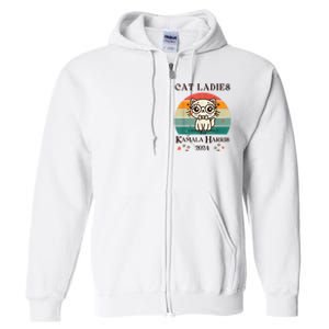 Cat Ladies For Kamala Harris Full Zip Hoodie