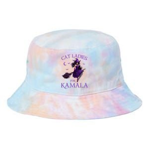 Cat Ladies For Kamala Harris 2024 Witches Harris Halloween Tie Dye Newport Bucket Hat