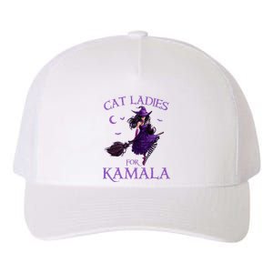 Cat Ladies For Kamala Harris 2024 Witches Harris Halloween Yupoong Adult 5-Panel Trucker Hat