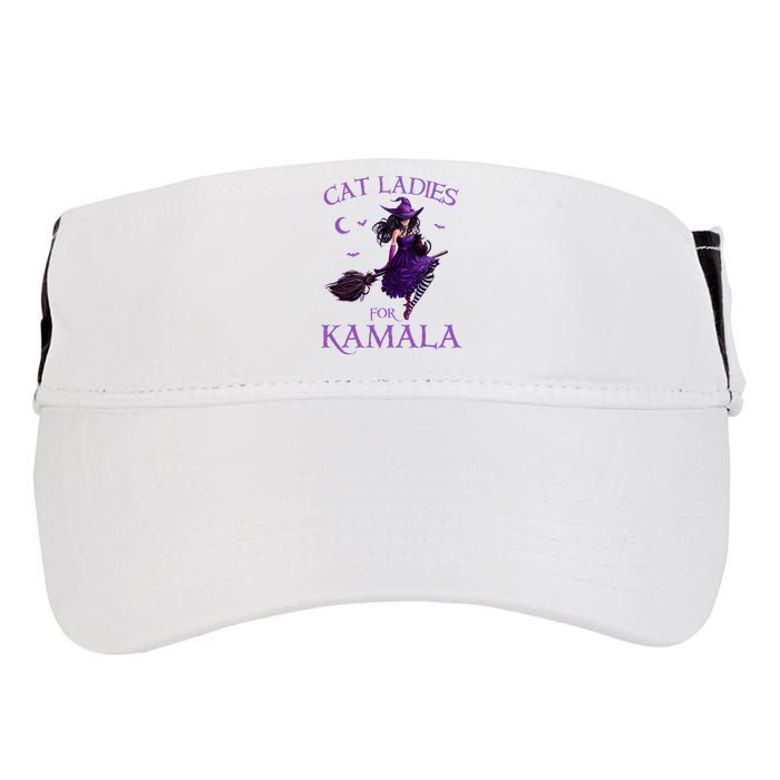 Cat Ladies For Kamala Harris 2024 Witches Harris Halloween Adult Drive Performance Visor