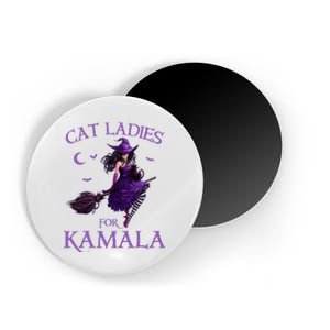 Cat Ladies For Kamala Harris 2024 Witches Harris Halloween Magnet