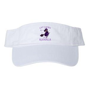 Cat Ladies For Kamala Harris 2024 Witches Harris Halloween Valucap Bio-Washed Visor