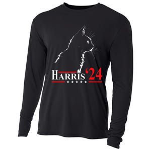 Cat Ladies For Kamala Funny Cat 2024 President Kamala Harris Cooling Performance Long Sleeve Crew