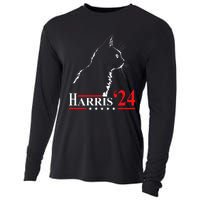 Cat Ladies For Kamala Funny Cat 2024 President Kamala Harris Cooling Performance Long Sleeve Crew