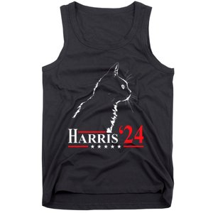 Cat Ladies For Kamala Funny Cat 2024 President Kamala Harris Tank Top