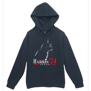 Cat Ladies For Kamala Funny Cat 2024 President Kamala Harris Urban Pullover Hoodie