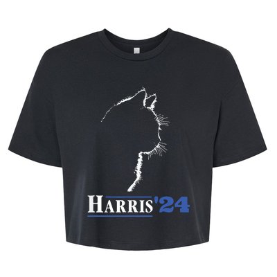 Cat Ladies For Kamala Funny Cat 2024 President Kamalaharris Bella+Canvas Jersey Crop Tee