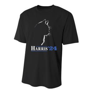 Cat Ladies For Kamala Funny Cat 2024 President Kamalaharris Youth Performance Sprint T-Shirt