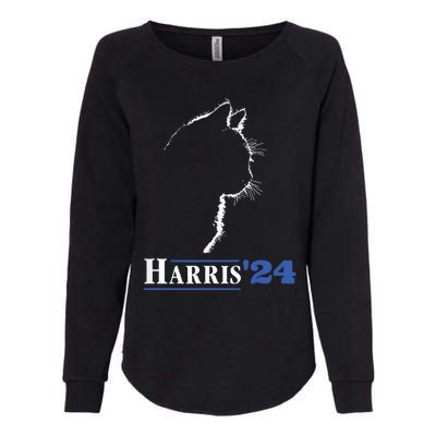 Cat Ladies For Kamala Funny Cat 2024 President Kamalaharris Womens California Wash Sweatshirt