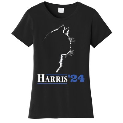 Cat Ladies For Kamala Funny Cat 2024 President Kamalaharris Women's T-Shirt