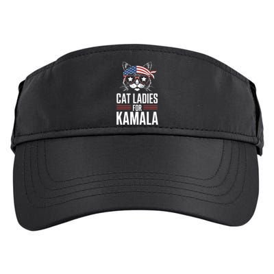 Cat Ladies For Kamala Funny Cat 2024 President Kamalaharris Adult Drive Performance Visor