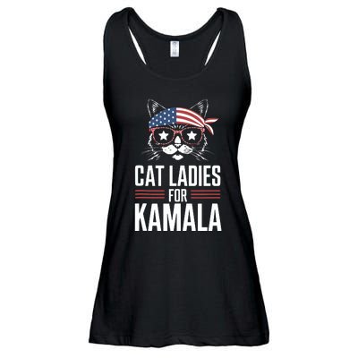 Cat Ladies For Kamala Funny Cat 2024 President Kamalaharris Ladies Essential Flowy Tank