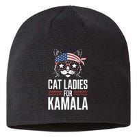 Cat Ladies For Kamala Funny Cat 2024 President Kamalaharris Sustainable Beanie