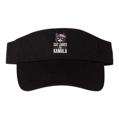 Cat Ladies For Kamala Funny Cat 2024 President Kamalaharris Valucap Bio-Washed Visor