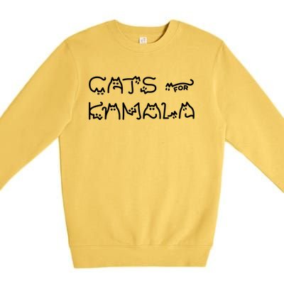 Cat Ladies For Kamala Cat Typography Alphabet Cute Simple Great Gift Premium Crewneck Sweatshirt