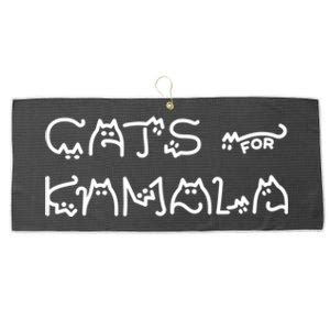 Cat Ladies For Kamala Cat Typography Alphabet Cute Simple Great Gift Large Microfiber Waffle Golf Towel