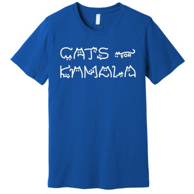 Cat Ladies For Kamala Cat Typography Alphabet Cute Simple Great Gift Premium T-Shirt