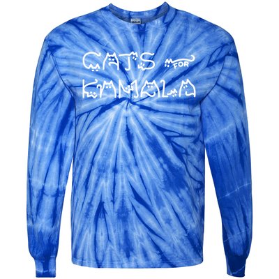 Cat Ladies For Kamala Cat Typography Alphabet Cute Simple Great Gift Tie-Dye Long Sleeve Shirt