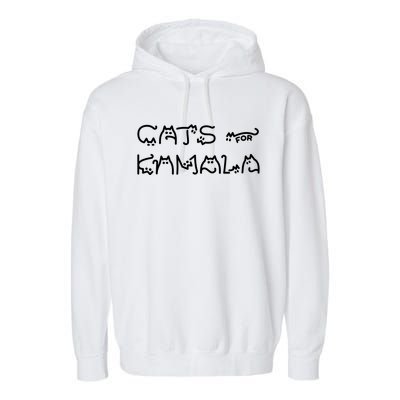 Cat Ladies For Kamala Cat Typography Alphabet Cute Simple Great Gift Garment-Dyed Fleece Hoodie