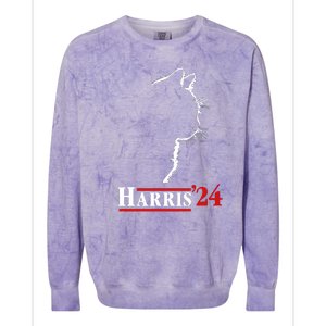 Cat Ladies For Kamala Funny Cat 2024 President Kamalaharris Colorblast Crewneck Sweatshirt