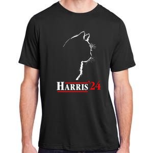 Cat Ladies For Kamala Funny Cat 2024 President Kamalaharris Adult ChromaSoft Performance T-Shirt