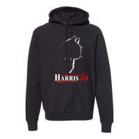 Cat Ladies For Kamala Funny Cat 2024 President Kamalaharris Premium Hoodie