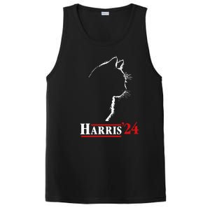 Cat Ladies For Kamala Funny Cat 2024 President Kamalaharris PosiCharge Competitor Tank