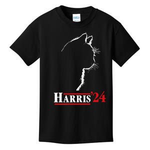 Cat Ladies For Kamala Funny Cat 2024 President Kamalaharris Kids T-Shirt