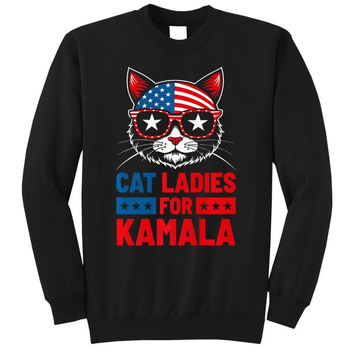 Cat Ladies For Kamala Funny Cat 2024 President Kamala Harris Sweatshirt