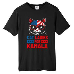 Cat Ladies For Kamala Funny Cat 2024 President Kamala Harris Tall Fusion ChromaSoft Performance T-Shirt