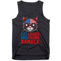 Cat Ladies For Kamala Funny Cat 2024 President Kamala Harris Tank Top