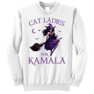 Cat Ladies For Kamala Harris 2024 Witches Harris Halloween Sweatshirt